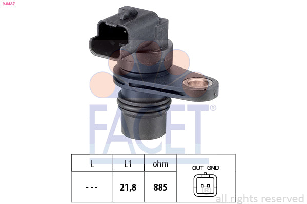 חיישן סל"ד לתיבת הילוכים אוטומטית FACET לפיג'ו 308 2007-2014 / סיטרואן C4 2004-2026 ועוד 21 דגמים מנוע ברלינגו מC4 מק"ט 90487