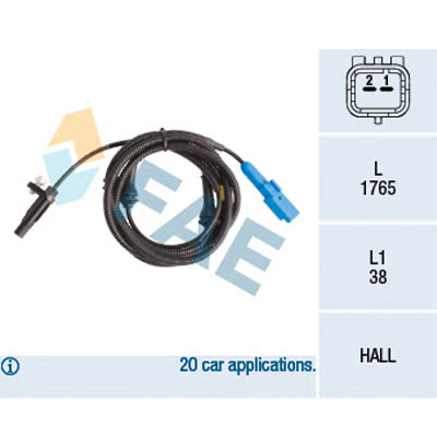חיישן מהירות גלגל אחורי FAE לפיג'ו 508 2010-2018 / פיג'ו 508-I 2010-2018 P508 מק"ט 78234