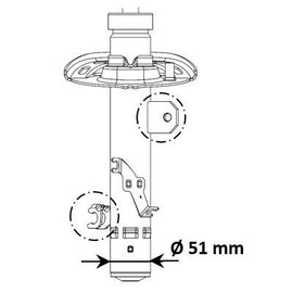 בולם קדמי שמאלי FCS לפיג'ו 2008 2014-2019 P2008 עובי ציר מק