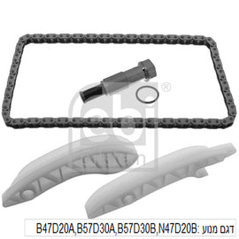 ערכת שרשרת תזמון FEBI לב.מ.וו 3-SERIES 2004-2019 / ב.מ.וו 1-SERIES 2004-2019 ועוד 29 דגמים BMW1 מ2.0L דיזל מק