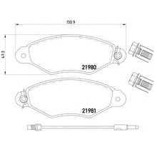 Load image into Gallery viewer, רפידות בלם קדמי HELLA לרנו KANGOO-EXPRESS 1997-2026 / רנו KANGOO 1997-2026 ועוד 2 דגמים קנגו עד1.4L P206 +חישן מק"ט 8DB355012711