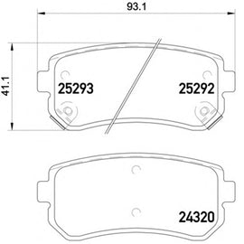רפידות בלם אחורי HELLA ליונדאי I30 2007-2026 / קיה SPORTAGE 2007-2022 ועוד 15 דגמים סיד סנטה פה מק