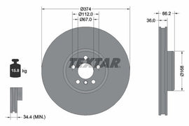 צלחת בלם קדמי שמאלי HELLA לב.מ.וו X6 2021-2023 / ב.מ.וו 7 2015-2021 ועוד 6 דגמים BMW2 קL מק