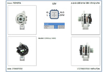 Load image into Gallery viewer, אלט לטויוטה COROLLA 2007-2007 / טויוטה YARIS 2013-2014 4) 100A 08-12 פינים) מק"ט LT2706037010