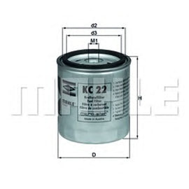 מסנן דלק MAHLE לדייהו KORANDO 1999-2026 / דייהו MUSSO 1999-2026 ועוד דגם אחד מרצדס 300D מק