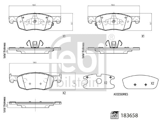 צלחות בלם FEBI לטויוטה AYGO / טויוטה YARIS 2020-2026