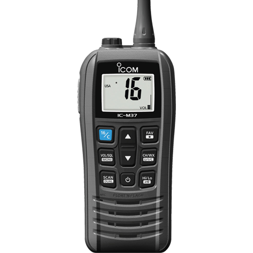 מכשיר קשר ימי נייד צף ומהבהב 6W עמיד IP57 דגם IC-M37E תוצרת Icom