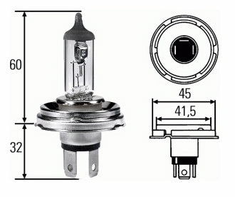 נורה H4 AMERICAN EAGLE 12V צלחת 52040 מק"ט AE12