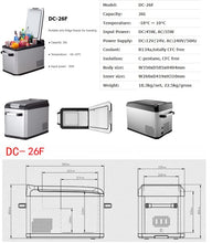 טען תמונה למציג הגלריה, מקרר לרכב 26L 12-24V קומפקט