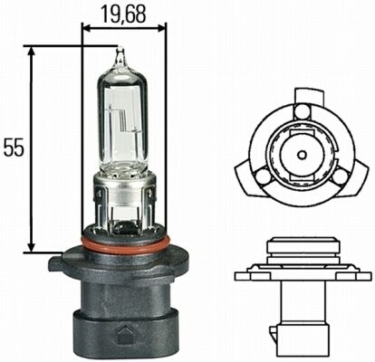 נורה HB3 HELLA 60W 12V H קצר מק"ט HB3A