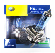 טען תמונה למציג הגלריה, נורה H4 HELLA סט נורות 55W כחול מק"ט HB403B