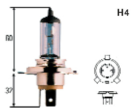 נורה H4 HELLA 50% 12V + מק"ט HB472-50