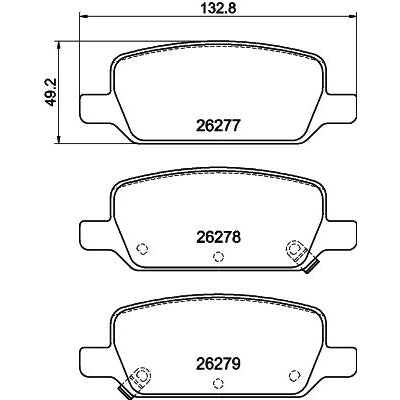 רפידות בלם אחורי HELLA לטסלה MODEL-3 2019-2026 / טסלה MODEL-Y 2021-2025 מודל מודל מק"ט 8DB355040951