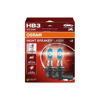 נורה HB3 OSRAM 12V קופסה(זוג) N.B.Laser מק"ט OSR9005NL-2HB