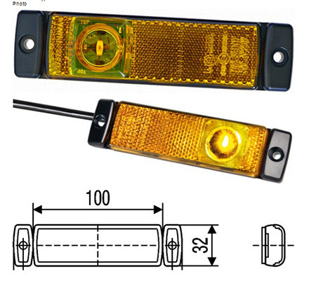 פנס צד אוטו' לד +מחזירור צ 24V
