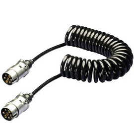 כבל ספירלי 24/12V+מחבר 5.5מ' 7X