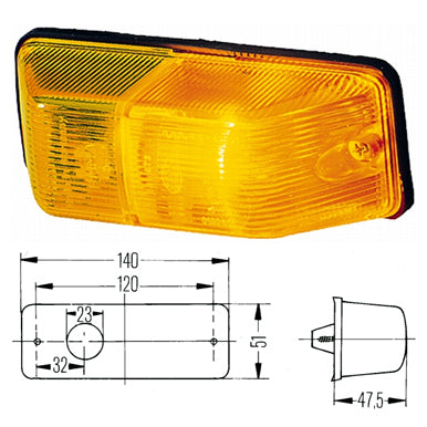 פנס איתות ימני HELLA למרצדס SPRINTER-2-T-VAN / פולקסווגן TRANSPORTER 1990-2026