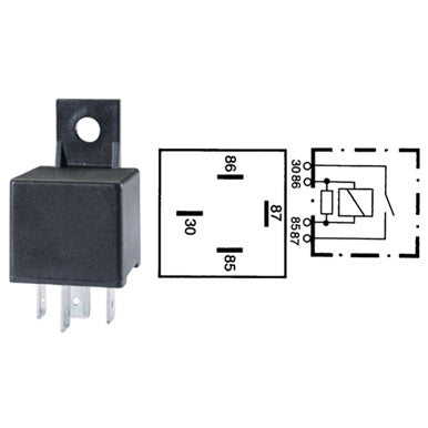 רליי NO 40A X4 12V +נגד HELLA
