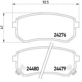 רפידות בלם אחורי HELLA לקיה PICANTO / יונדאי I10 2008-2017