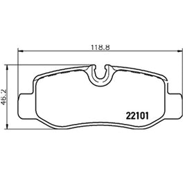 רפידות בלם אחורי HELLA למרצדס בנץ VITO / מרצדס בנץ V-CLASS 2014-2023 ועוד דגם אחד