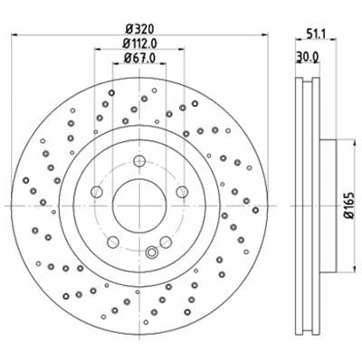 צלחות בלם HELLA למרצדס B-CLASS / מרצדס A-CLASS 2012-2026