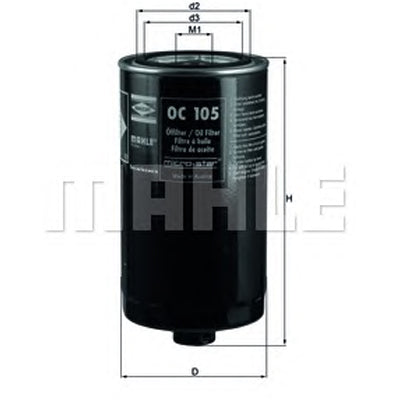 מסנן שמן MAHLE לפולקסווגן TRANSPORTER-T3-VAN / פולקסווגן TRANSPORTER 1995-2004
