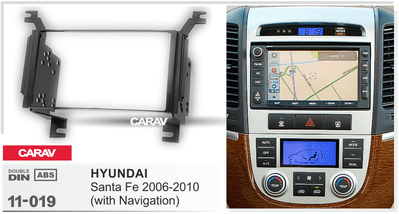 פנל התקנה 2 DIN ליונדאי SANTA-FE 2006+