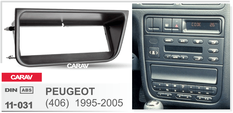 פנל התקנה 1 DIN לפיגו 406 1995–2005