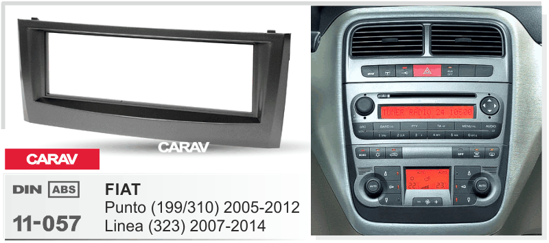 פנל התקנה 1 DIN לפיאט PUNTO 2005+