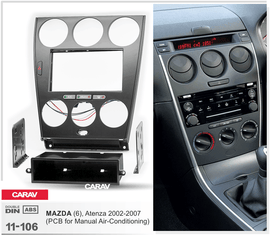 פנל התקנה 2 DIN למזדה 6 2002–2007