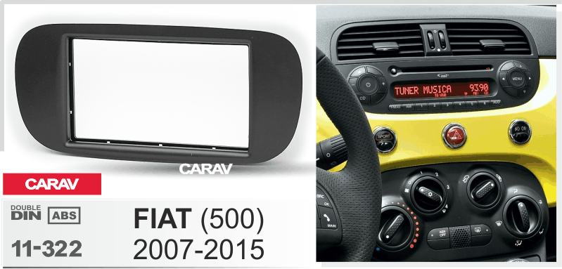 פנל התקנה 2 DIN לפיאט 500 2012+