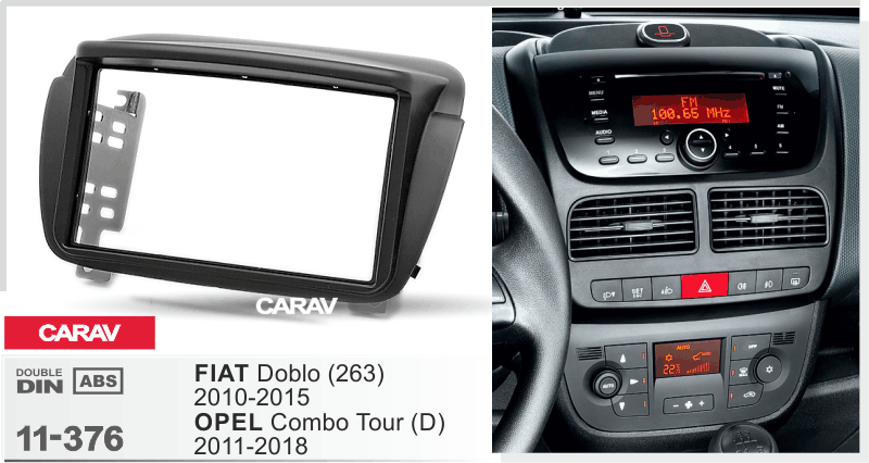 פנל התקנה 2 DIN לפיאט DOBLO 2010+