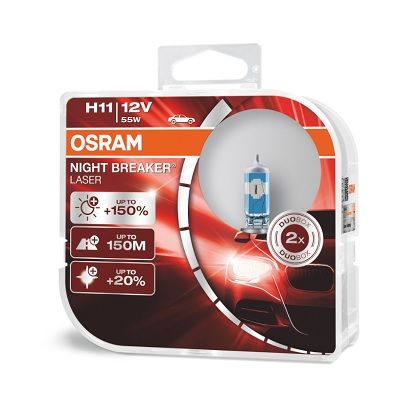 זוג נורות H11 LASER BREAKER T NIG +%150 64211NL-HCB