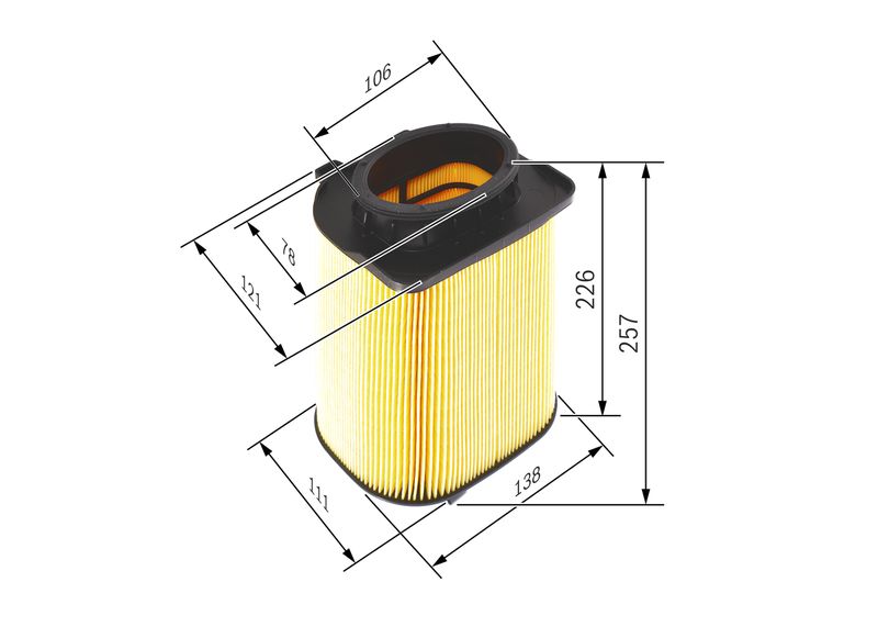 מסנן אוויר MB NISSAN 2013 ואילך F 026 400 480
