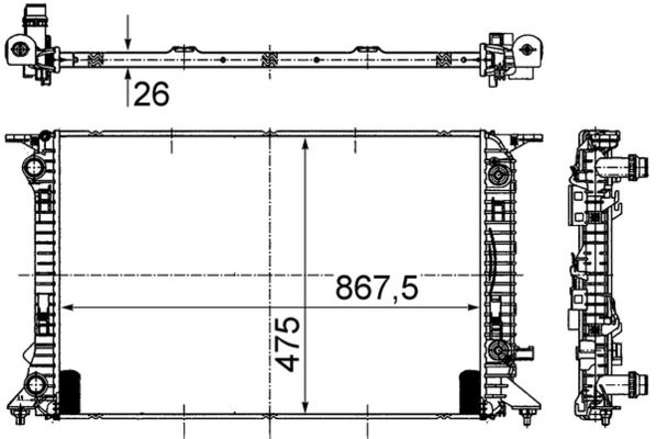 רדיאטור אודי Q5 09-18 CR 910 000S