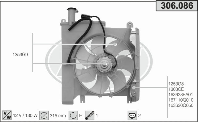 מאוורר לטויוטה AYGO / סיטרואן C1 2005-2026