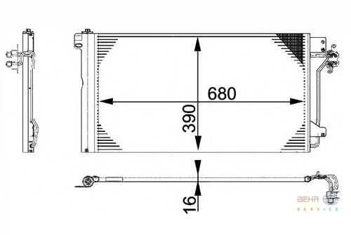 מעבה מזגן NRF לפולקסווגן TRANSPORTER-T3-VAN / פולקסווגן T5 1990-2012