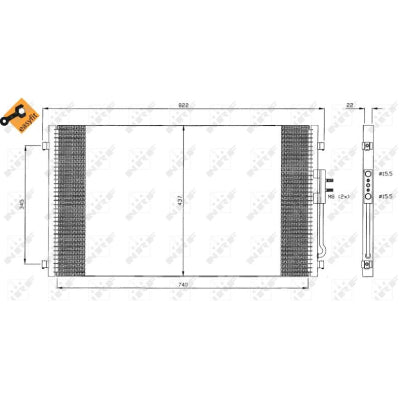 מעבה מזגן NRF לקרייזלר VOYAGER / קרייזלר GRAND-VOYAGER 2002-2004