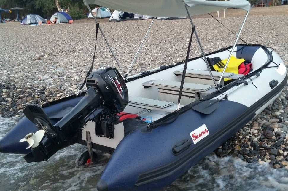 SEAPRO סירה גומי מקצועית רצפת אלומיניום קשיחה אורך 4.7 מטר תקן CE