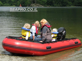 SEAPRO סירה גומי מקצועית רצפת אלומיניום קשיחה אורך 3.8 מטר תקן CE