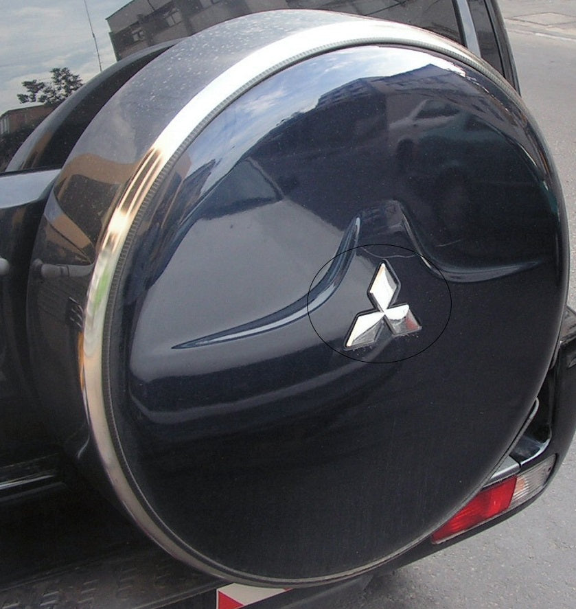 כיסוי גלגל אחורי לרכב מיצובישי פג'רו 2001-2007 טבעת חיצונית נירוסטה צלחת פנימית ABS בצבעים שונים