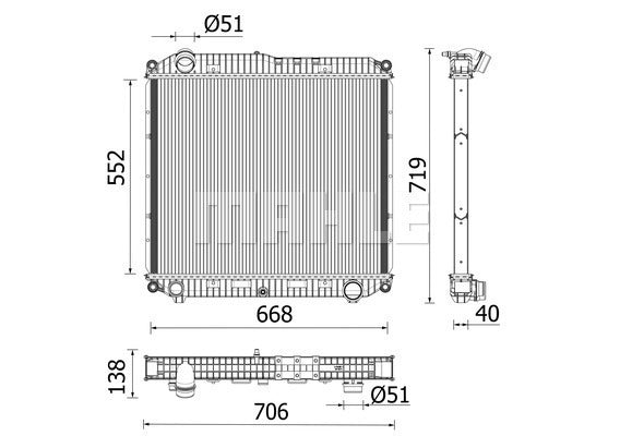 רדיאטור מרצדס אטגו קטן 13-** יורו 6 CR 2608 000P