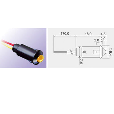 נורת ביקורת צ לד לחיצה חוט 24V