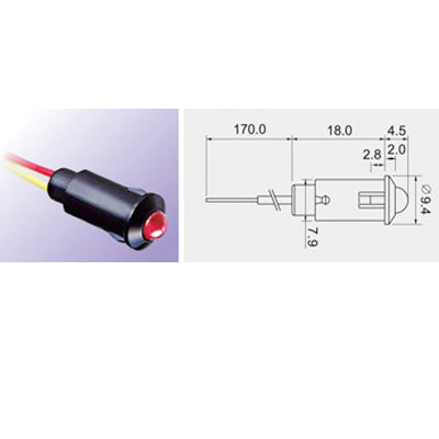 נורת ביקורת אד לד לחיצה חוט 24V