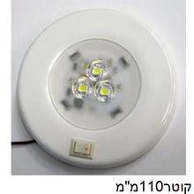 Load image into Gallery viewer, פנס פנימי ספוט 3 לדים אפור +מתג