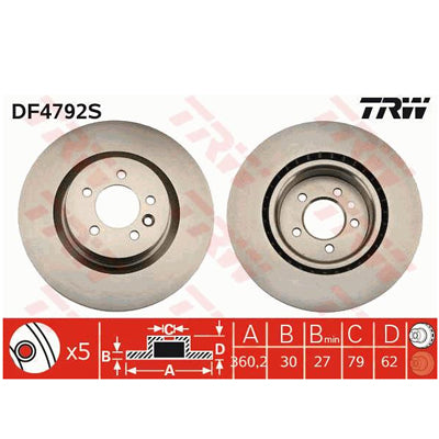 צלחות בלם TRW ללנדרובר DISCOVERY / לנדרובר RANGE-ROVER 2009-2026