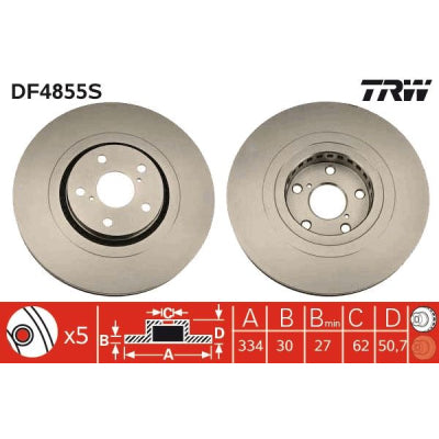 צלחות בלם קדמי ימני TRW ללקסוס GS 2012-2026