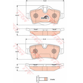 רפידות בלם אחורי TRW למיני MINI / מיני COOPER 2006-2023 ועוד דגם אחד
