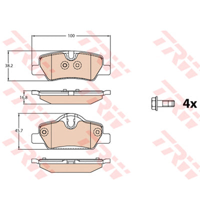 רפידות בלם אחורי TRW למיני COOPER / מיני MINI 2013-2023