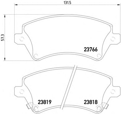 רפידות בלם קדמי TRW לטויוטה COROLLA 2003-2007